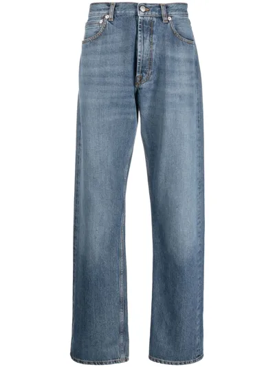 Alexander Mcqueen Logo-patch Straight-leg Jeans In Blue