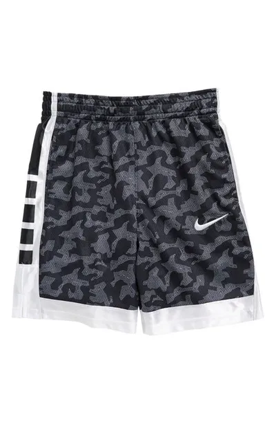 Nike Kids' Dri-fit Elite Basketball Shorts In Black/white/white