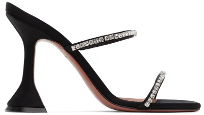 Amina Muaddi Black Gilda 70 Crystal Embellished Sandals