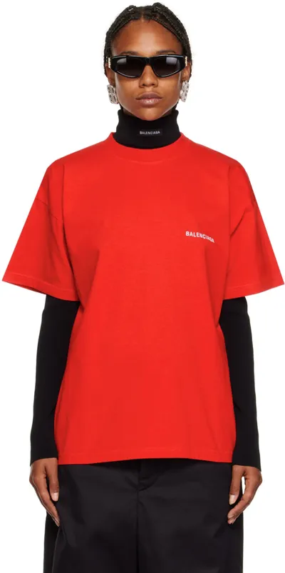 Balenciaga Red Cotton T-shirt