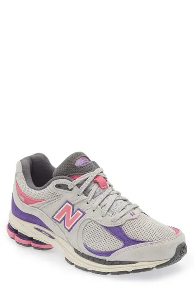 New Balance J. Crew 2002r Suede And Mesh Sneakers In Raincloud/prism Purple