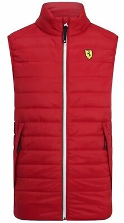 Pre-owned Ferrari Gilet Bodywarmer Scuderia  Mens Padded Quilted Formula One F1 Red De