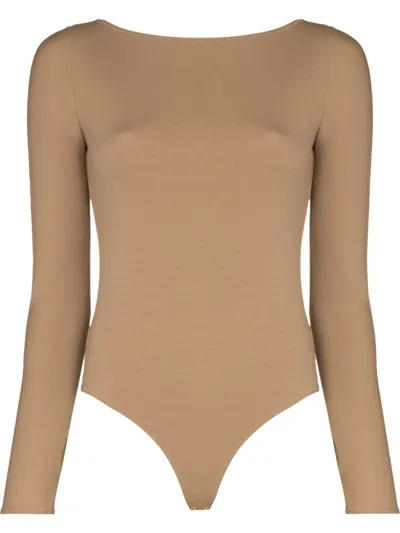 Wolford The Back-cut-out Body In Brown