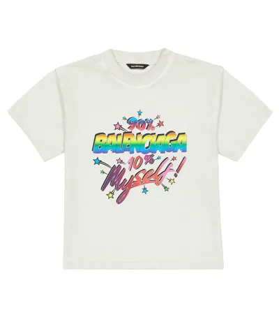 Balenciaga 90/10 Printed Cotton Jersey T-shirt In White