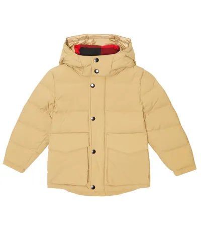 Woolrich Kids' Taslan Padded Down Jacket In Gold Khaki