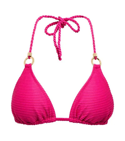 Heidi Klein Zanzibar Recycled Polyamide-blend Triangle Bikini Top In Raspberry