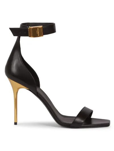 Balmain Uma 95 Black Suede Sandals