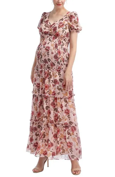 Kimi And Kai Aoife Floral Maternity Maxi Dress In Multicolored