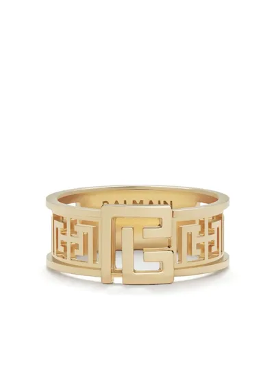 Balmain 18kt Yellow Gold Labyrinth Frieze Ring