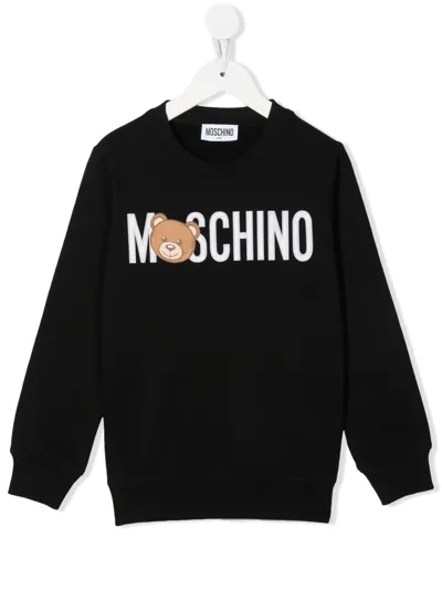 Moschino Kids' Logo-print Cotton Sweatshirt In Black