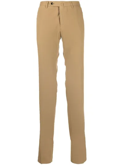 Pt Torino Slim Fit Cotton Twill Chino Pants In Neutral