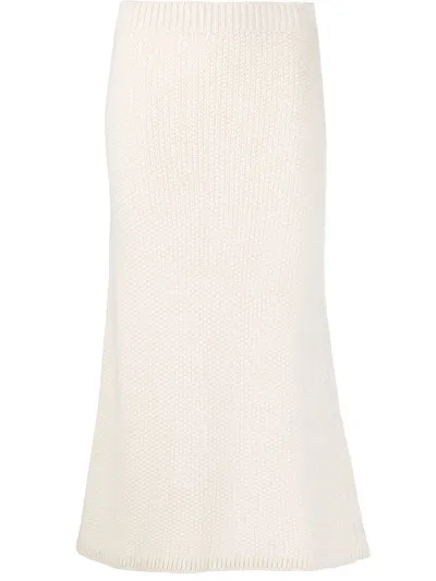 Chloé Cashmere Midi Skirt In White