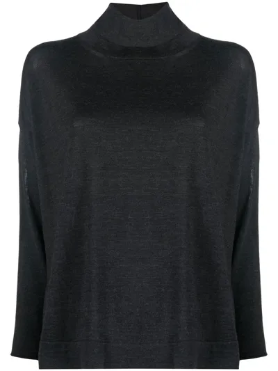 Fabiana Filippi Charcoal Grey Virgin Wool Jumper In Grau