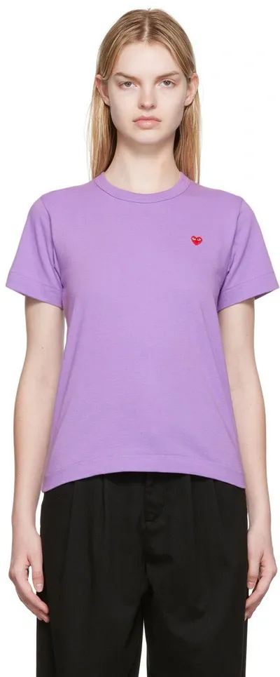 Comme Des Garçons Play Purple Small Heart Patch T-shirt