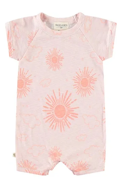 Paigelauren Babies' Short French Terry Romper In Sun Burst