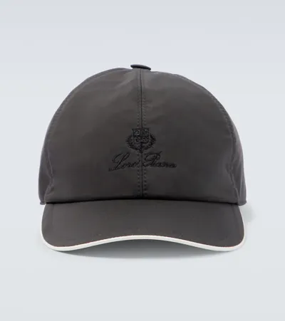 Loro Piana Wind Logo Baseball Cap In Black