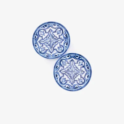 Dolce & Gabbana Blue And White Blu Mediterraneo Patterned Side Plates