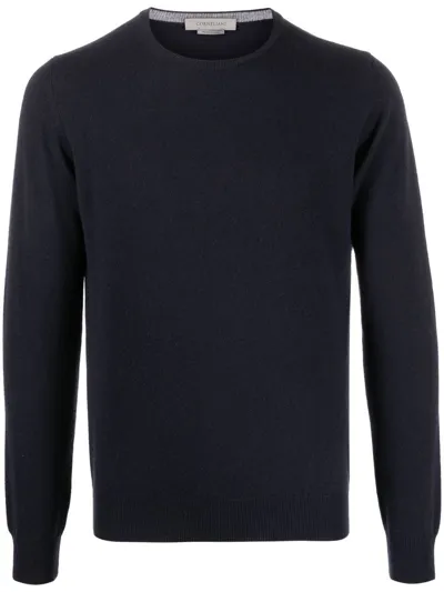 Corneliani Fine-knit Long-sleeve Jumper In Blau