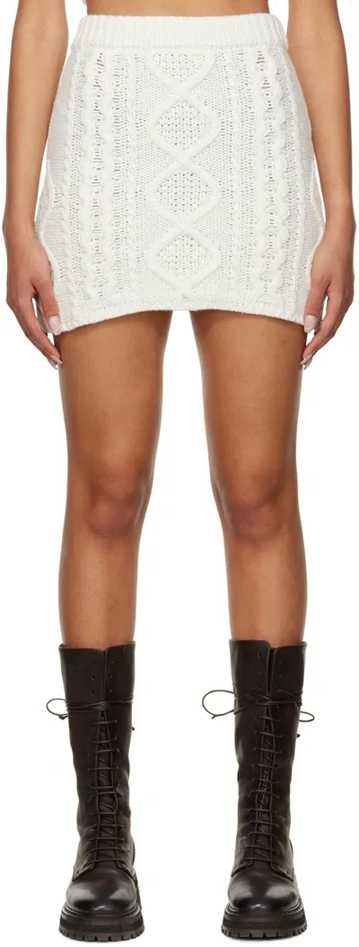 Rokh Off-white Nylon Miniskirt In 01ivory