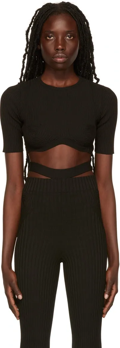 Andreädamo Black Cropped Sweater In 004 0473 Black