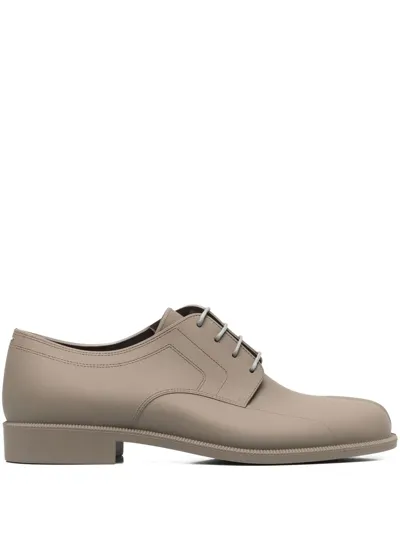 Maison Margiela Taupe Recycled Rubber Tabi Derbys In Grün