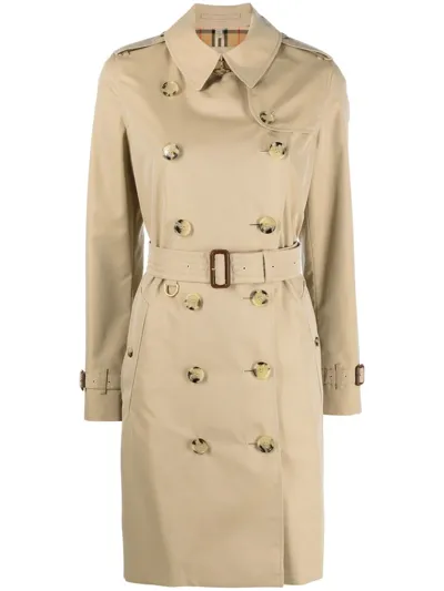 Burberry Kensington Heritage Trench Coat In Yellow