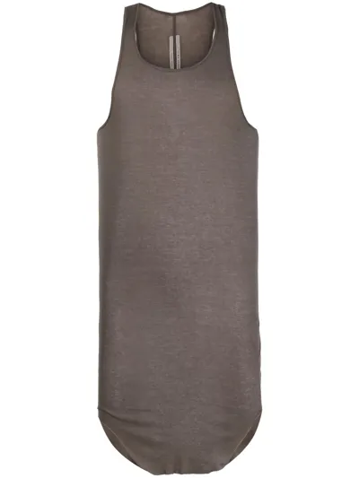 Rick Owens Basic Rib Tank Top In Beige