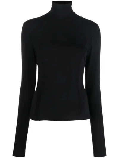 Givenchy Cutout Stretch-jersey Turtleneck Top In Black