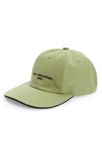 Stella Mccartney 2001 Logo-embroidered Cotton-blend Baseball Cap In Green