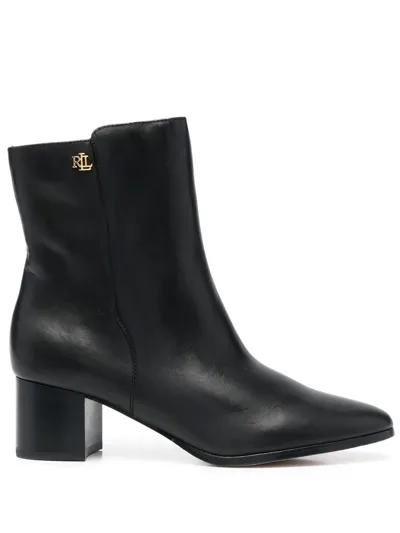 Lauren Ralph Lauren Wendey 50mm Ankle Boots In Schwarz