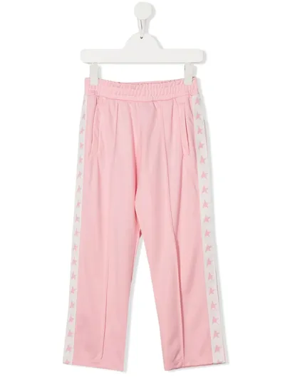 Golden Goose Kids' Star/ Girls Joggings Wide Leg Triacetate/ Stars Band In Pink White