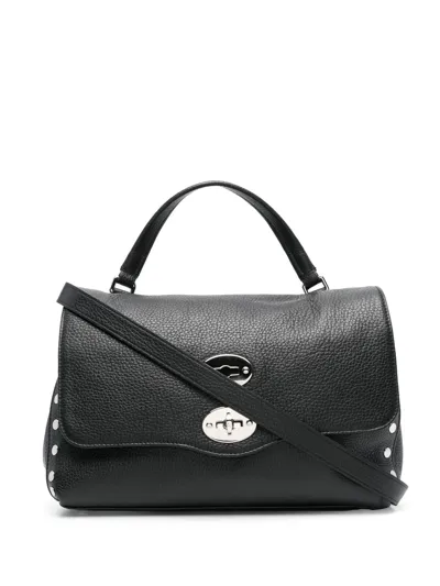 Zanellato Leather Twist-lock Bag In Black