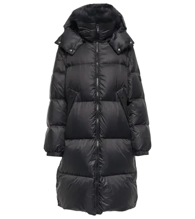 Yves Salomon Shearling-trimmed Down Coat In C99 Noir