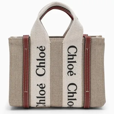 Chloé White/brown Mini Woody Bag