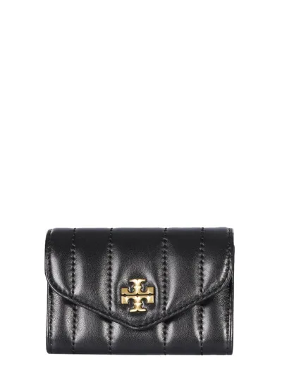 Tory Burch Kira Quilted Flap Card Case In Black