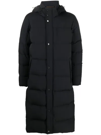 Moorer Hooded Padded Coat In Schwarz