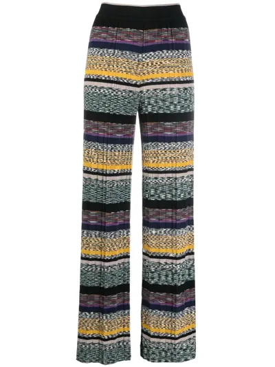 Missoni Striped Wide-leg High-rise Wool-blend Trousers In Multicoloured