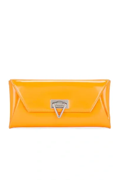 Fwrd Renew Bottega Veneta Small Point Lock Clutch In Tangerine & Silver