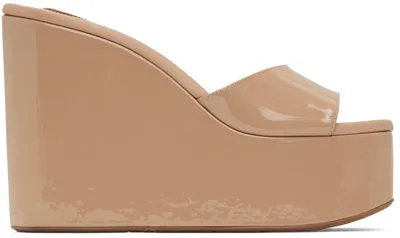 Alaïa Pink Platform Wedge Mules In 117 Chair