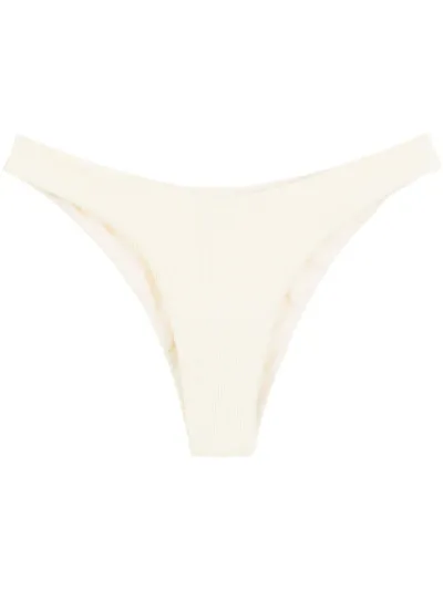 Haight Leila Ribbed Bikini Bottoms In White