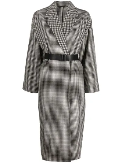 's Max Mara Houndstooth Belted Coat In Nude