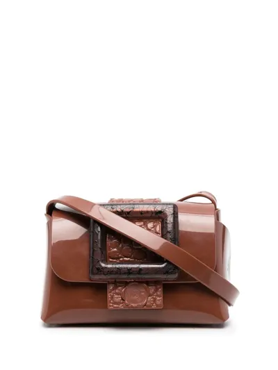 Viktor & Rolf Buckle Up Shoulder Bag In Braun