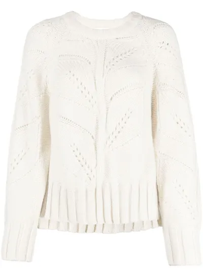 P.a.r.o.s.h Leaf Pointelle-detail Jumper In Nude