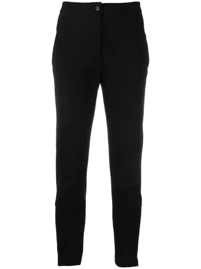 Aspesi Slim-fit High-waisted Trousers In Schwarz