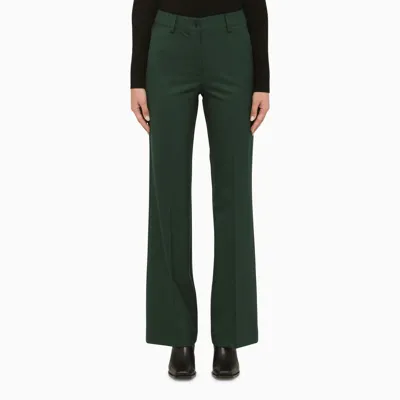 P.a.r.o.s.h Bottle Green Flared Tailored Trousers