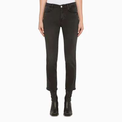 Frame Cropped Black Skinny Jeans