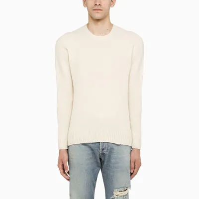 Drumohr White Merino Wool Sweater