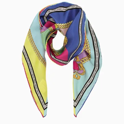 Versace Multi-coloured Silk I Ventagli Scarf In Multicolor