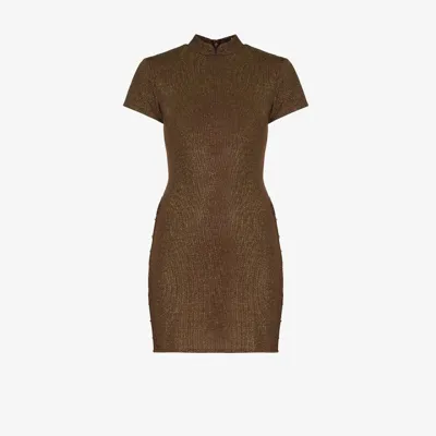 De La Vali Brown Fieste Chain-link Mini Dress