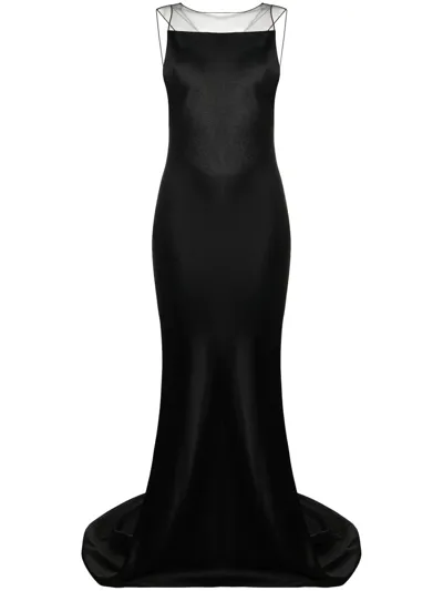 Maison Margiela Square-neck Open-back Gown In Black